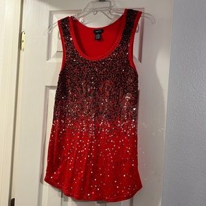 Red Tank top with sequins
